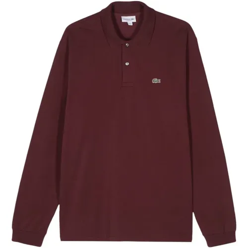 Rotes Polo Shirt Logo Patch Kurze Ärmel , Herren, Größe: 2XL - Lacoste - Modalova