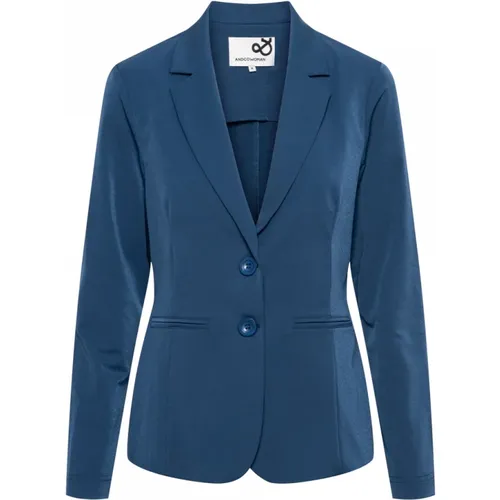 Reiseblazer mit Paspeltasche und 2-Knopfverschluss , Damen, Größe: M - &Co Woman - Modalova