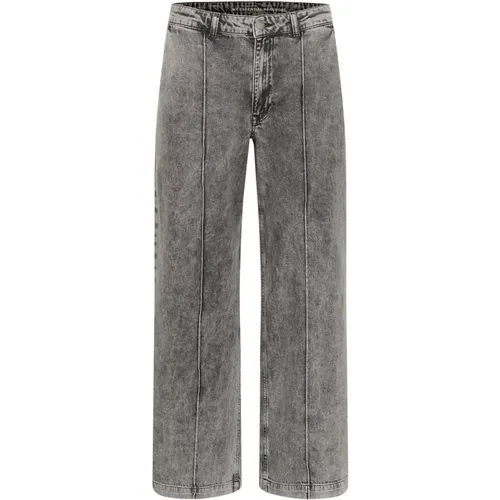 Weite Bein Jeans Medium Grau Retro Waschung - My Essential Wardrobe - Modalova