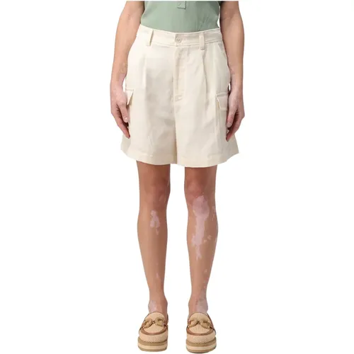 Short Shorts,Ivory Viscose Blend Shorts - Woolrich - Modalova