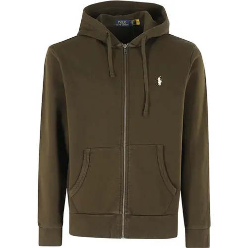 Loopback Hoodie mit Durchgehendem Reißverschluss , Herren, Größe: L - Ralph Lauren - Modalova