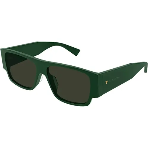 Grüne Sonnenbrille für Frauen , Damen, Größe: 57 MM - Bottega Veneta - Modalova