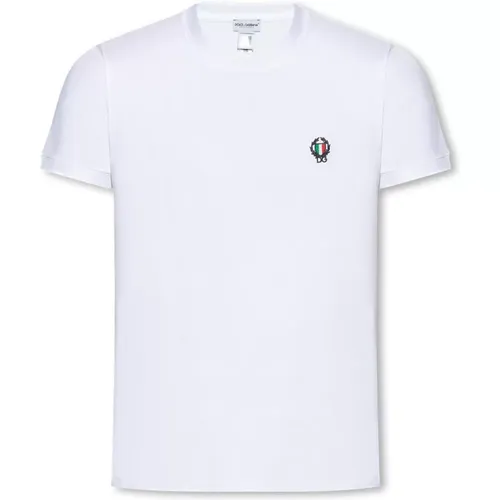 Branded T-shirt , male, Sizes: L, M, XL - Dolce & Gabbana - Modalova