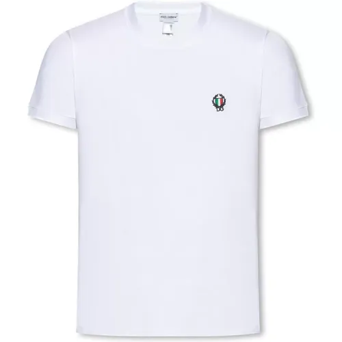 Branded T-shirt , male, Sizes: S, M, XL - Dolce & Gabbana - Modalova