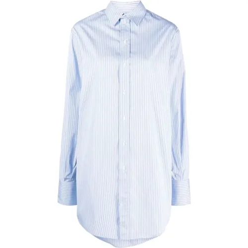 Striped Cotton Poplin Long Shirt , female, Sizes: S - Sa Su Phi - Modalova