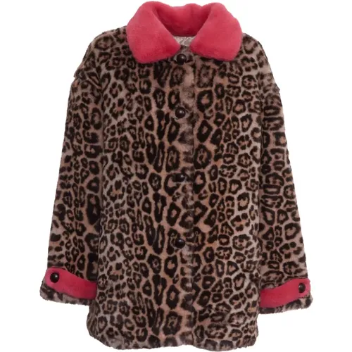 Women's Clothing Jackets & Coats Leopard, Pink Aw23 , female, Sizes: L - Molliolli - Modalova