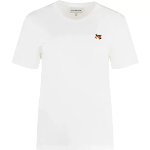 Logo cotton t-shirt , female, Sizes: L, M - Maison Kitsuné - Modalova