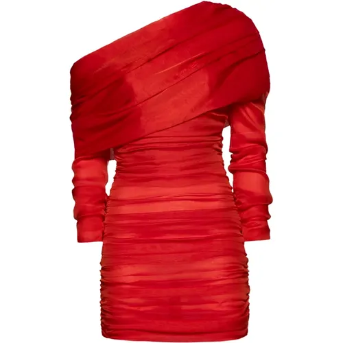 Rotes Seiden Mini Kleid - Saint Laurent - Modalova