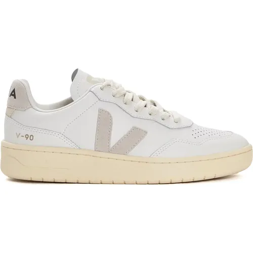 Weiße Ledersneakers Stilvolle Mode , Damen, Größe: 40 EU - Veja - Modalova