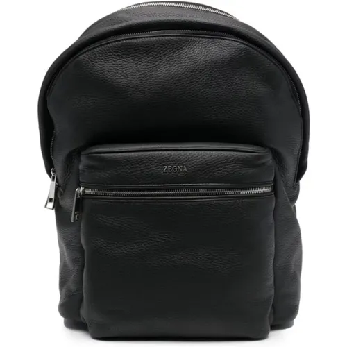 Italienischer Leder Rucksack, Designer Code Lhcvmc1895Z - Ermenegildo Zegna - Modalova