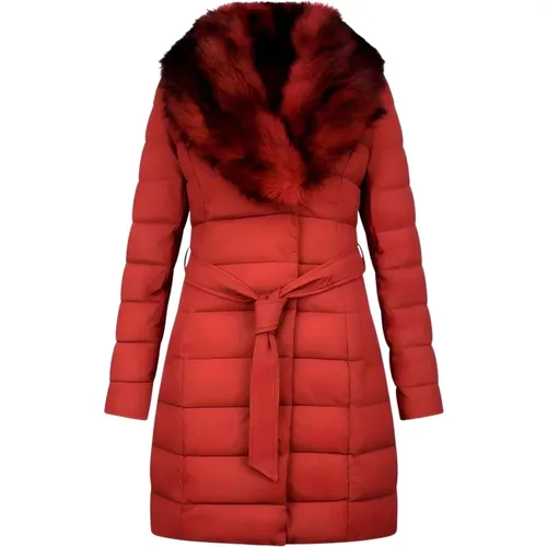 Long Winter Jacket for Women with Faux Fur Collar , female, Sizes: 2XL, M, XL, S, L - Gentile Bellini - Modalova
