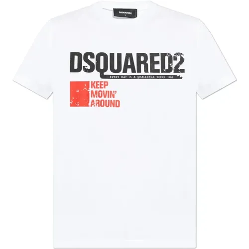 T-Shirt mit Logo , Herren, Größe: 2XL - Dsquared2 - Modalova