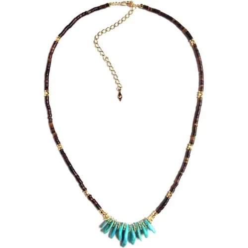 Turquoise Petals Shell Necklace , female, Sizes: ONE SIZE - Gachon Pothier - Modalova