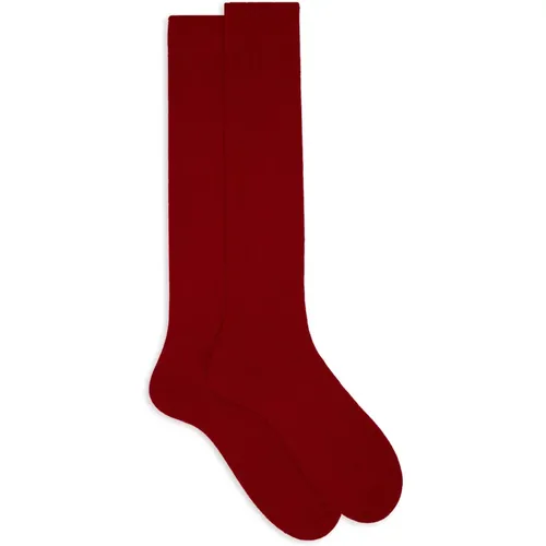 Luxuriöse Cashmere Lange Rote Socken , Damen, Größe: S - Gallo - Modalova