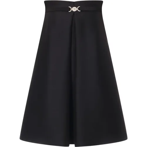 Schwarzes Kleid mit Reißverschluss und Bustier-Detail - Versace - Modalova