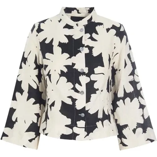 Brushstroke Blossom Linen Jacket , female, Sizes: M, S - Bitte Kai Rand - Modalova