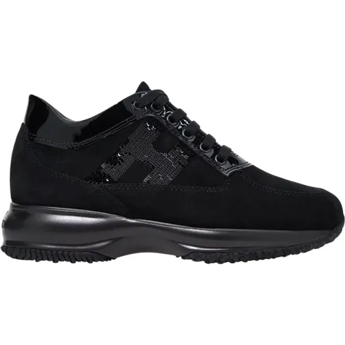 Schwarze flache Schuhe aus Wildleder,Sneakers - Hogan - Modalova