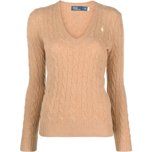 Camel Melange Kimberly Pullover , female, Sizes: L, 3XL, XL - Polo Ralph Lauren - Modalova