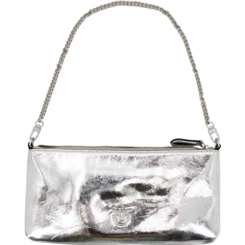 Flat Bag with Metal Chain Strap , female, Sizes: ONE SIZE - pinko - Modalova