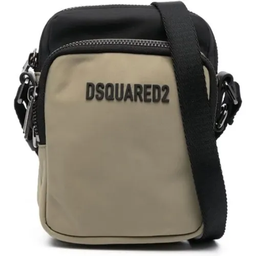 Logo Crossbody Bag /Black , male, Sizes: ONE SIZE - Dsquared2 - Modalova