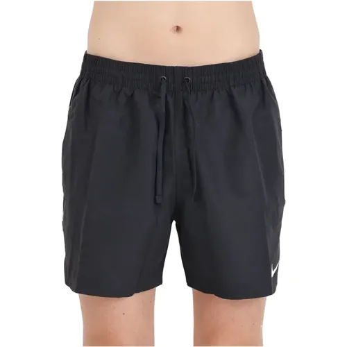 Schwarze Beachwear Shorts Tape , Herren, Größe: S - Nike - Modalova