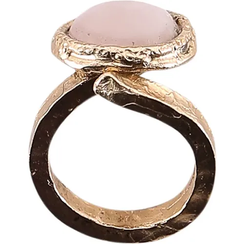 Rosa Rosenquarz Messing Ring , Damen, Größe: ONE Size - Axum - Modalova