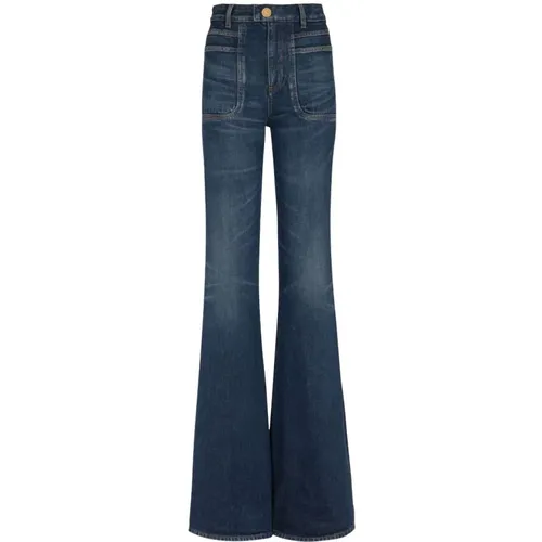 Flare High-Waisted Denim Jeans,Ausgestellte Denim-Jeans - Balmain - Modalova