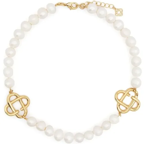 Chunky Pearl Logo Halskette , Damen, Größe: ONE Size - Casablanca - Modalova