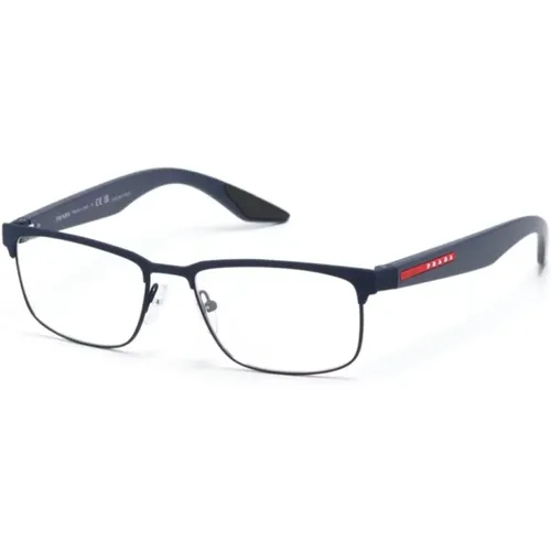 Blaue Linea Rossa Optische Brille , Herren, Größe: 54 MM - Prada - Modalova