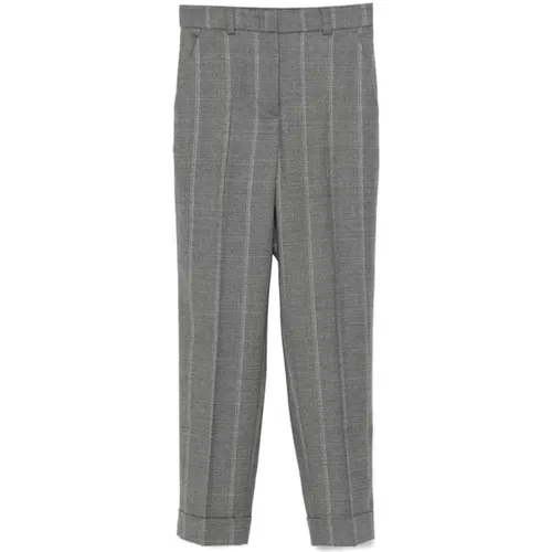 Slim Fit Wool Blend Striped Trousers , female, Sizes: 2XL - PESERICO - Modalova