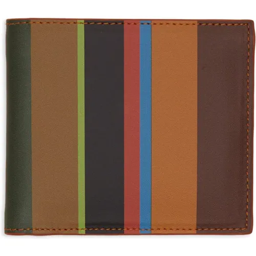 Men's green wallet with multicoloured stripes , male, Sizes: ONE SIZE - Gallo - Modalova