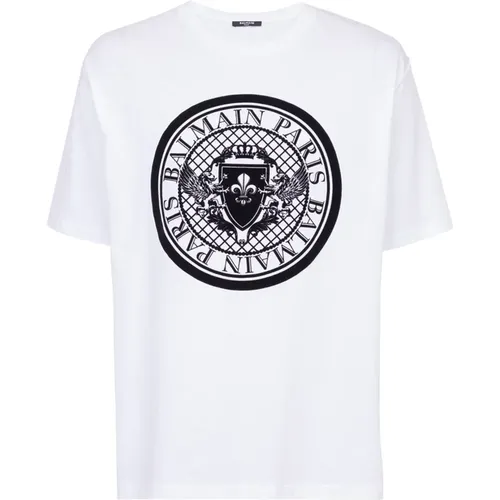 Bamain Coin T-shirt , male, Sizes: M, L, XL, S - Balmain - Modalova