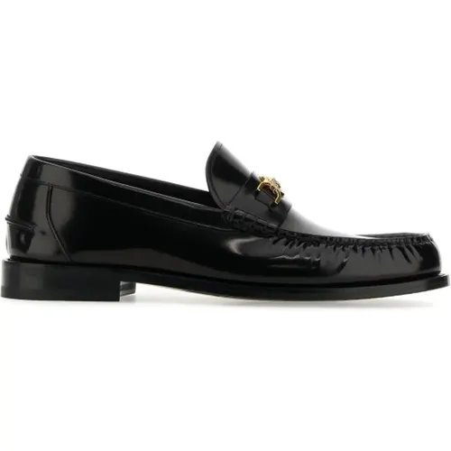 Mokassins,Schwarze Loafer Schuhe mit ikonischem Medusa - Versace - Modalova