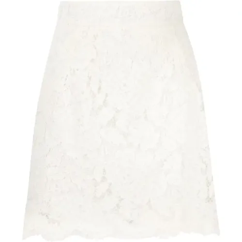 Lace-Detail Skirt , female, Sizes: 2XS, M, XS, S - Dolce & Gabbana - Modalova