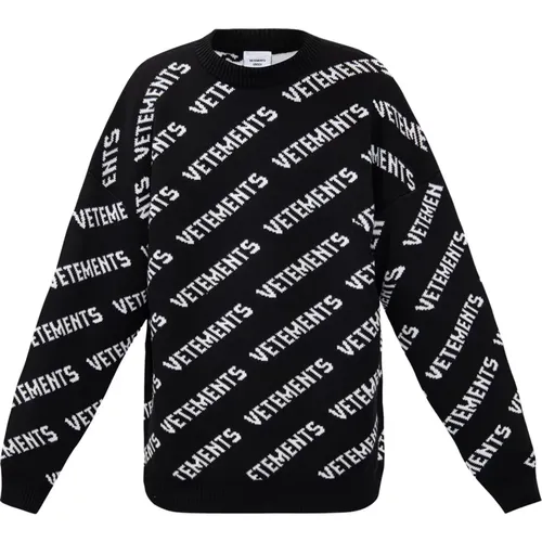 Sweater with logo , male, Sizes: L - Vetements - Modalova
