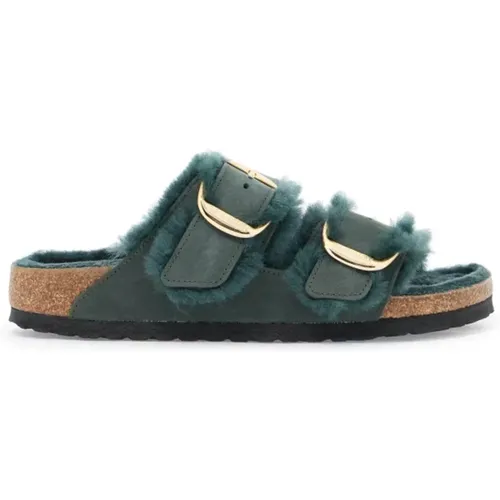 Sheepskin Slides with Adjustable Straps , female, Sizes: 7 UK, 3 UK - Birkenstock - Modalova