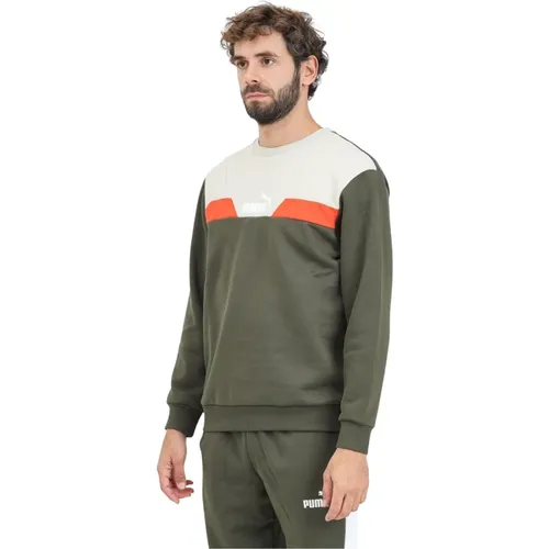 Colorblock Rundhals Pullover , Herren, Größe: XS - Puma - Modalova