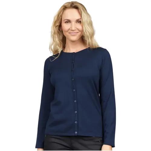 Navy Cardigan with Button Closure , female, Sizes: M, 2XL, XL, S, L - 2-Biz - Modalova