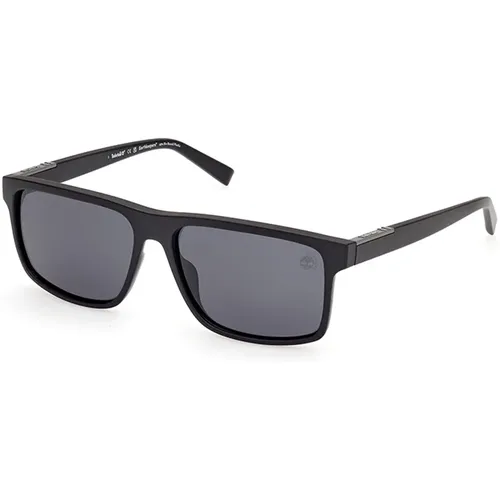 Polarisierte matte schwarze Sonnenbrille , Herren, Größe: 58 MM - Timberland - Modalova