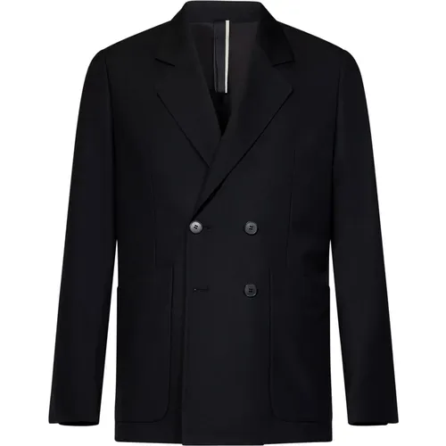 Schwarzer Doppelreihiger Blazer Oberbekleidung , Herren, Größe: 2XL - Low Brand - Modalova