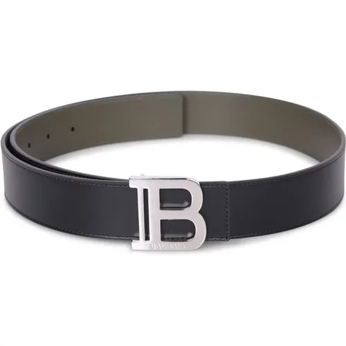 Leather Belt with 'B' Logo , male, Sizes: 100 CM - Balmain - Modalova