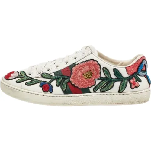 Pre-owned Leather sneakers , female, Sizes: 4 UK - Gucci Vintage - Modalova