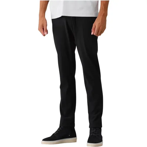 Schwarze Slim Fit Stretch Hose , Herren, Größe: 2XL - Genti - Modalova