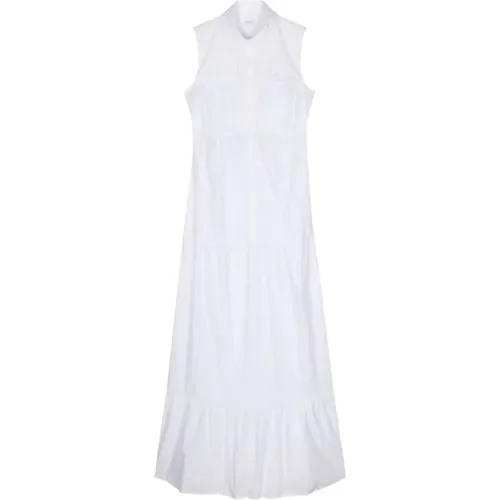 Weiße Baumwoll Maxi Chemisier Kleid , Damen, Größe: 2XS - PATRIZIA PEPE - Modalova