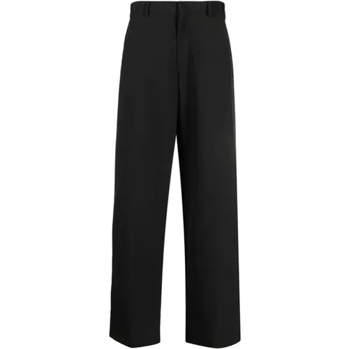 Technical Fabric Trousers with Triangle Logo Patch , male, Sizes: L, M - Prada - Modalova