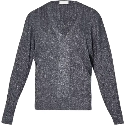 Gerippter Silver Lux Pullover , Damen, Größe: L - Liu Jo - Modalova