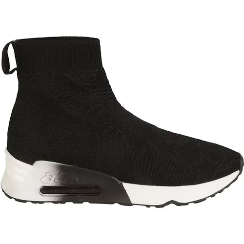 Schwarze Blumige Gestrickte Sneaker , Damen, Größe: 39 EU - Ash - Modalova