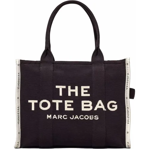 Schwarze Große Tote Tasche mit Logo,Tote Bags,Stilvolle Schultertasche,Jacquard Large Tote Tasche Schwarz,Schwarze Jacquard Large Tote Tasche - Marc Jacobs - Modalova