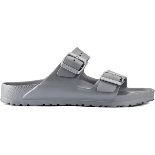 Arizona Eva Schmal Metallic Silber Sandalen , Herren, Größe: 37 EU - Birkenstock - Modalova