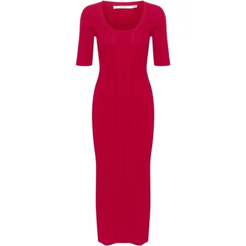 Langes Kleid Persisch Rot Silm-Fit Silhouette , Damen, Größe: XS - Gestuz - Modalova